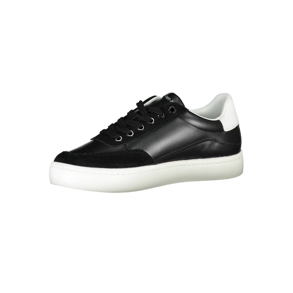 Calvin Klein Simple black lace-up sneakers with contrasting details