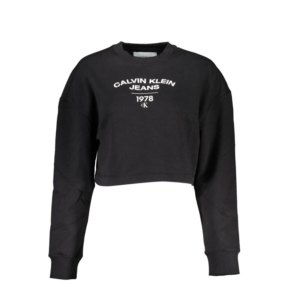 Calvin Klein Chic black sweatshirt with round neck and long sleeves