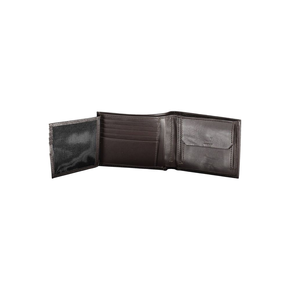 Calvin Klein Elegant brown leather wallet with two compartments