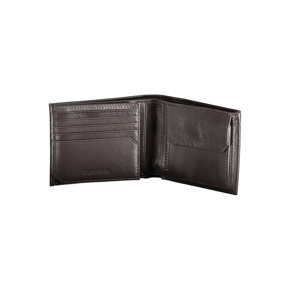 Calvin Klein Elegant brown leather wallet with two compartments