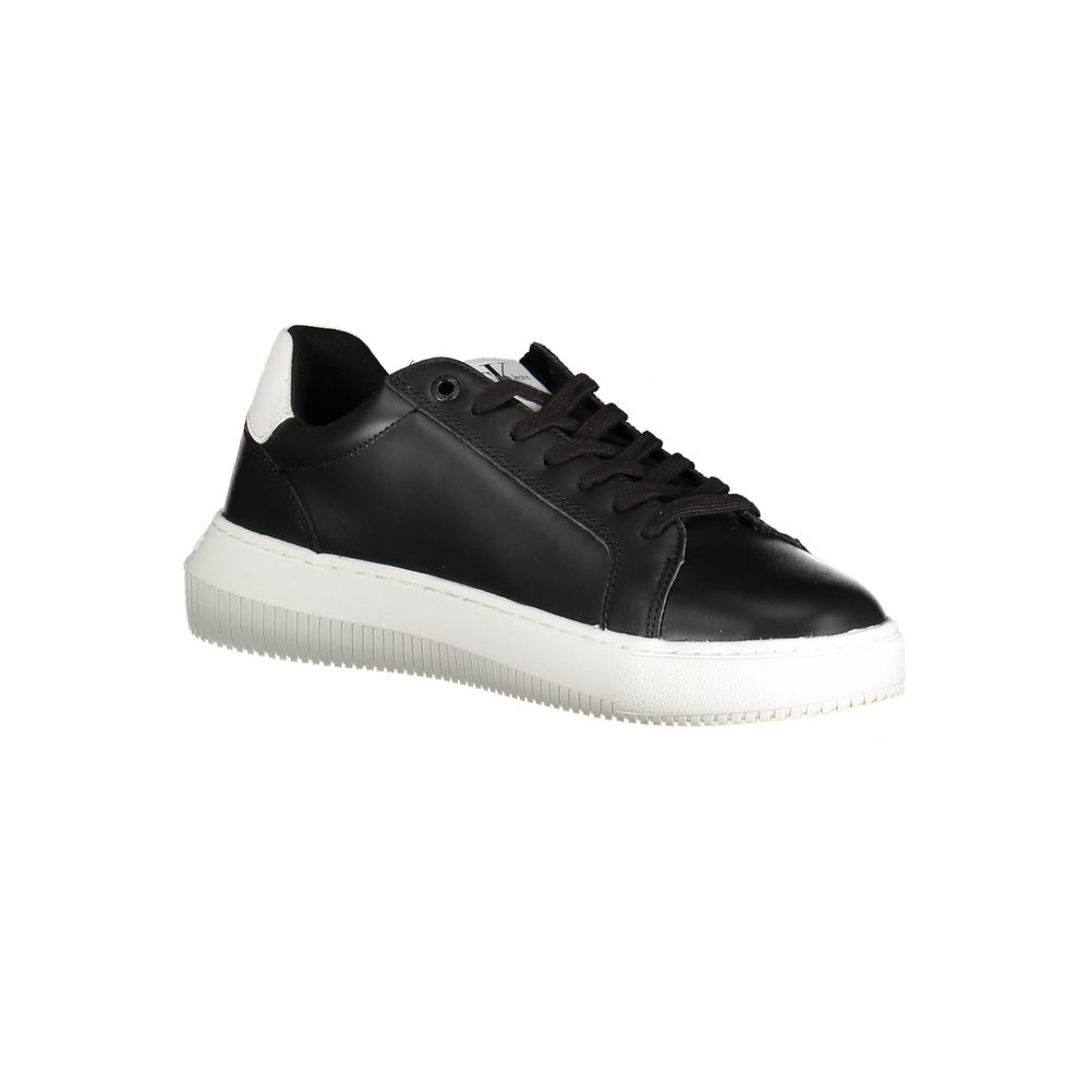 Calvin Klein Smooth Black Lace-Up Sneakers