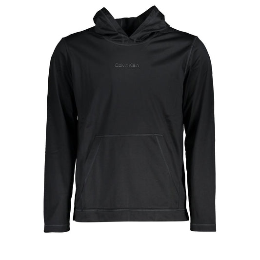 Calvin Klein Simple black sweatshirt with hood and logo print