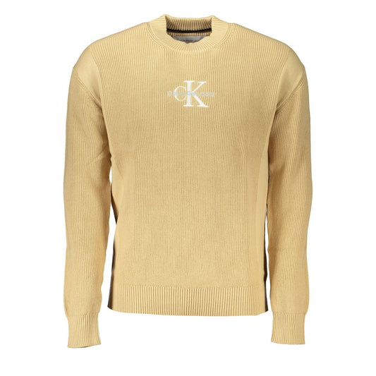 Calvin Klein Chic beige cotton sweater with round neck