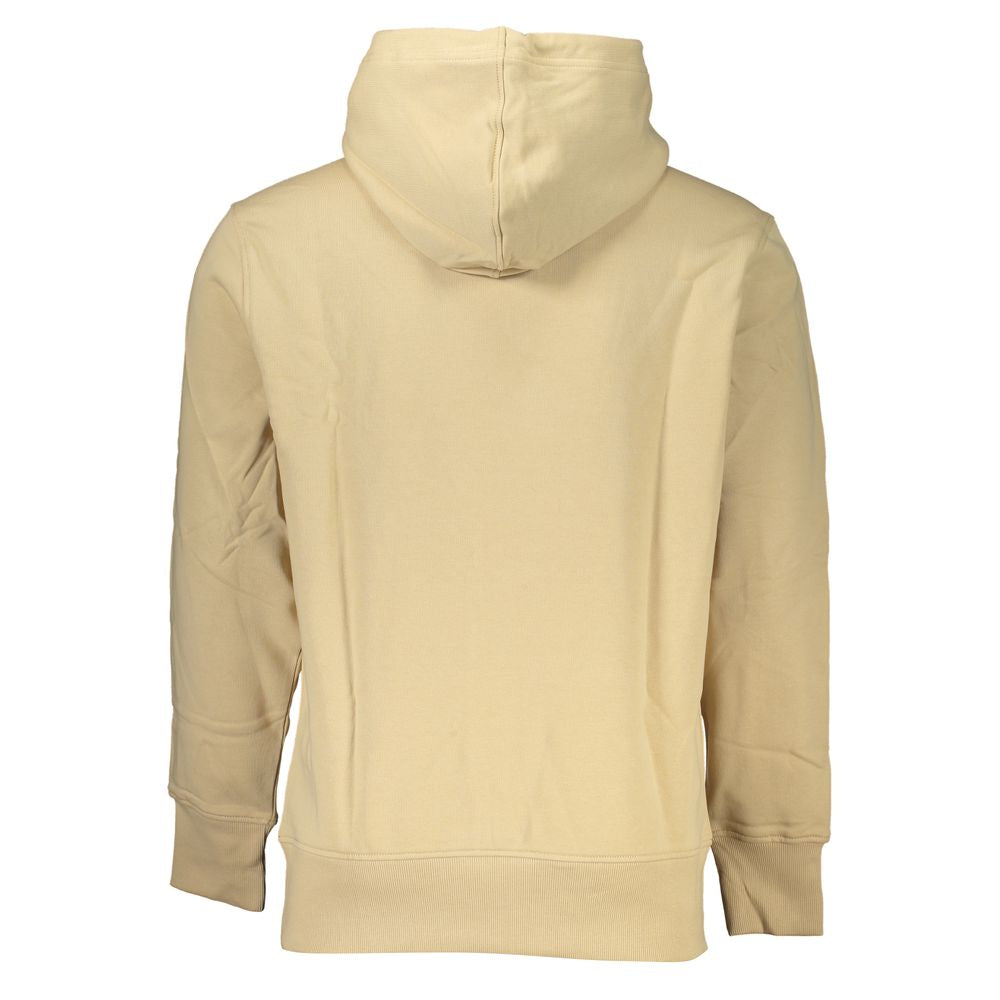 Calvin Klein beige brushed cotton hooded sweatshirt