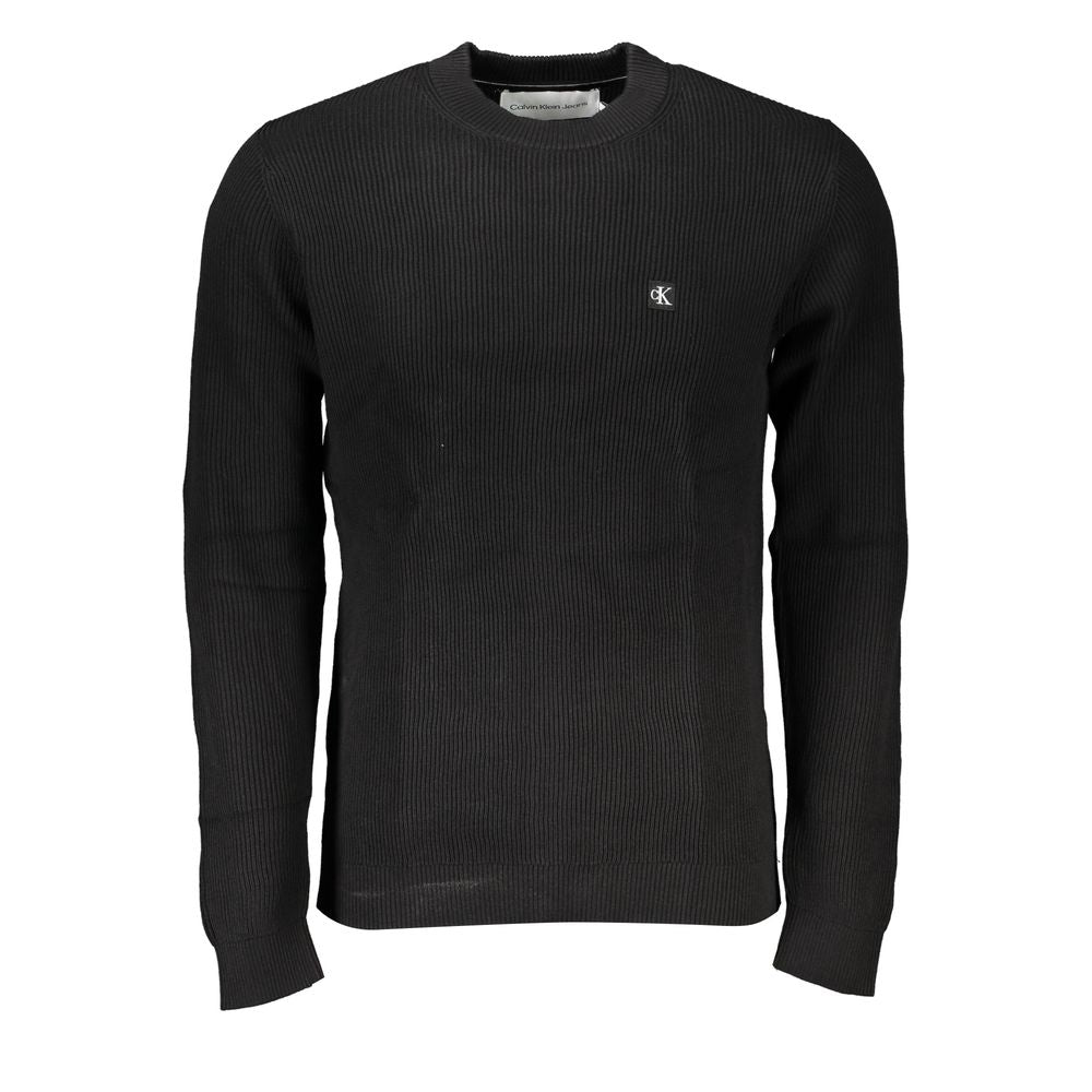 Calvin Klein Plain Black Crew Neck Logo Sweater