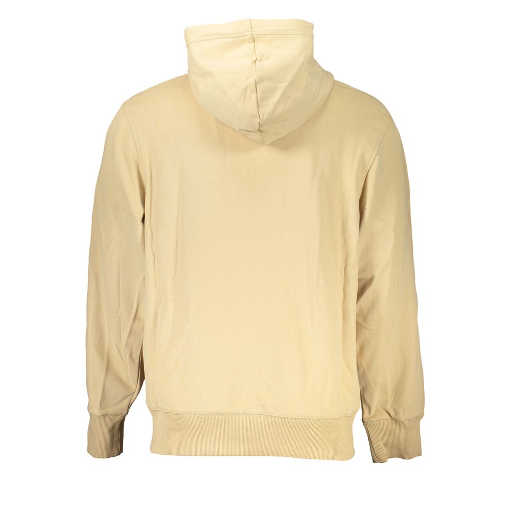 Calvin Klein Elegant Hooded Zip Sweatshirt in Beige