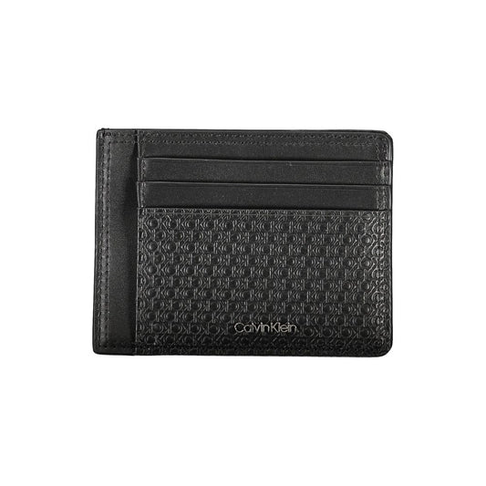 Calvin Klein Elegant black leather wallet with card holder