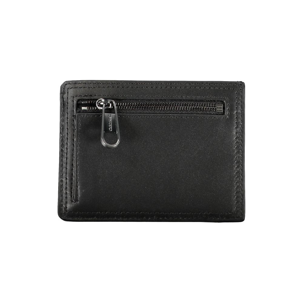 Calvin Klein Elegant black leather wallet with card holder