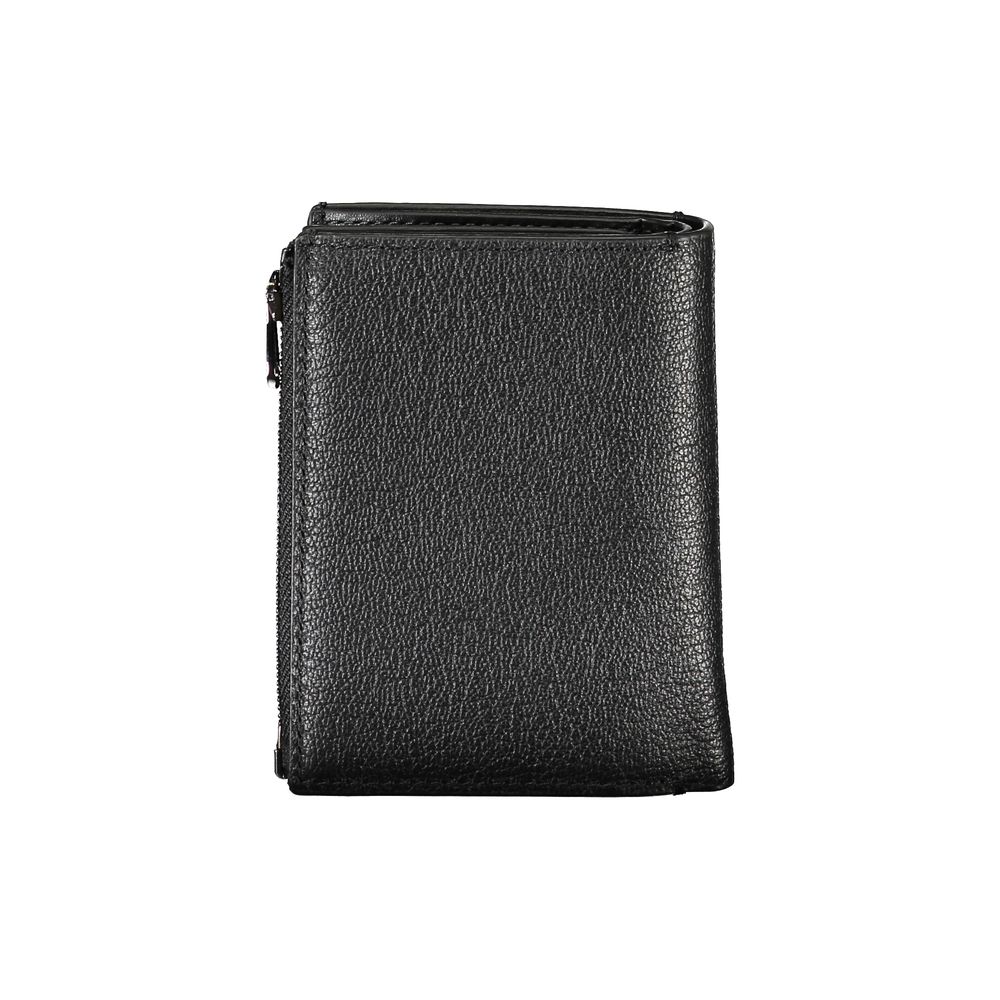 Calvin Klein Elegant black leather wallet with coin pocket