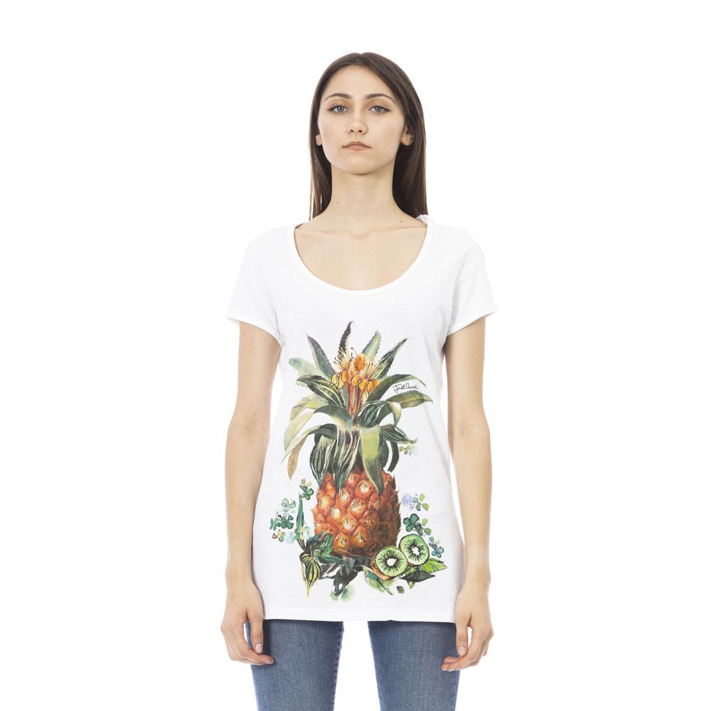 Just Cavalli White Cotton T-Shirt for Women