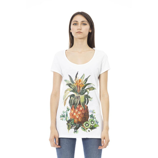 Just Cavalli White Cotton T-Shirt for Women