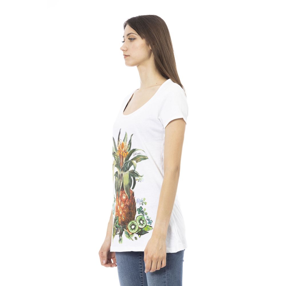 Just Cavalli White Cotton T-Shirt for Women