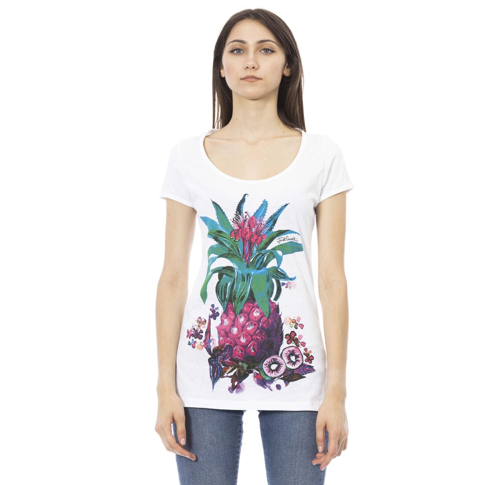 Just Cavalli White Cotton T-Shirt for Women