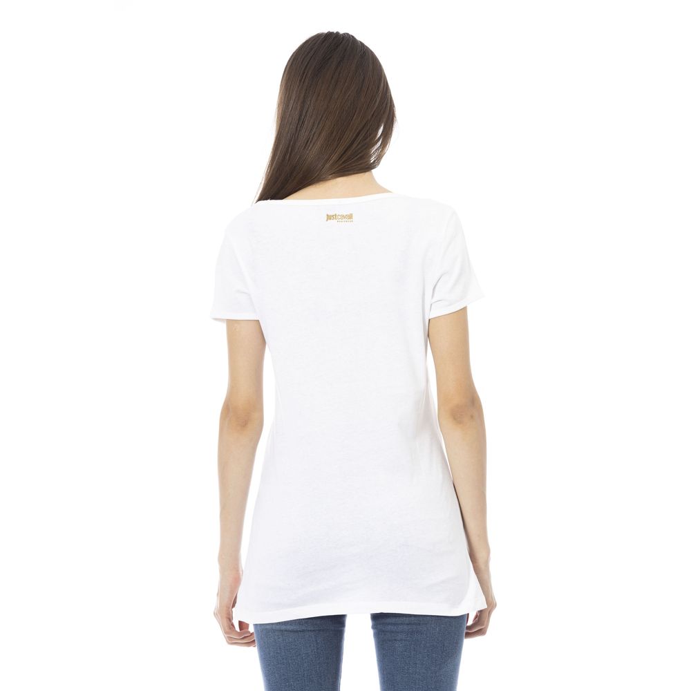 Just Cavalli White Cotton T-Shirt for Women