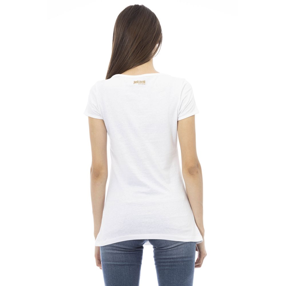 Just Cavalli White Cotton T-Shirt for Women