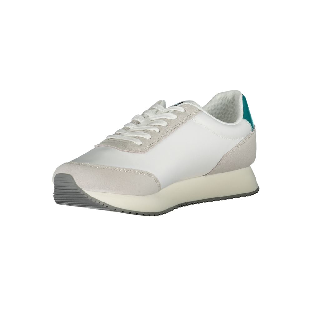 Calvin Klein Elegant white lace-up sneakers with contrasting detail