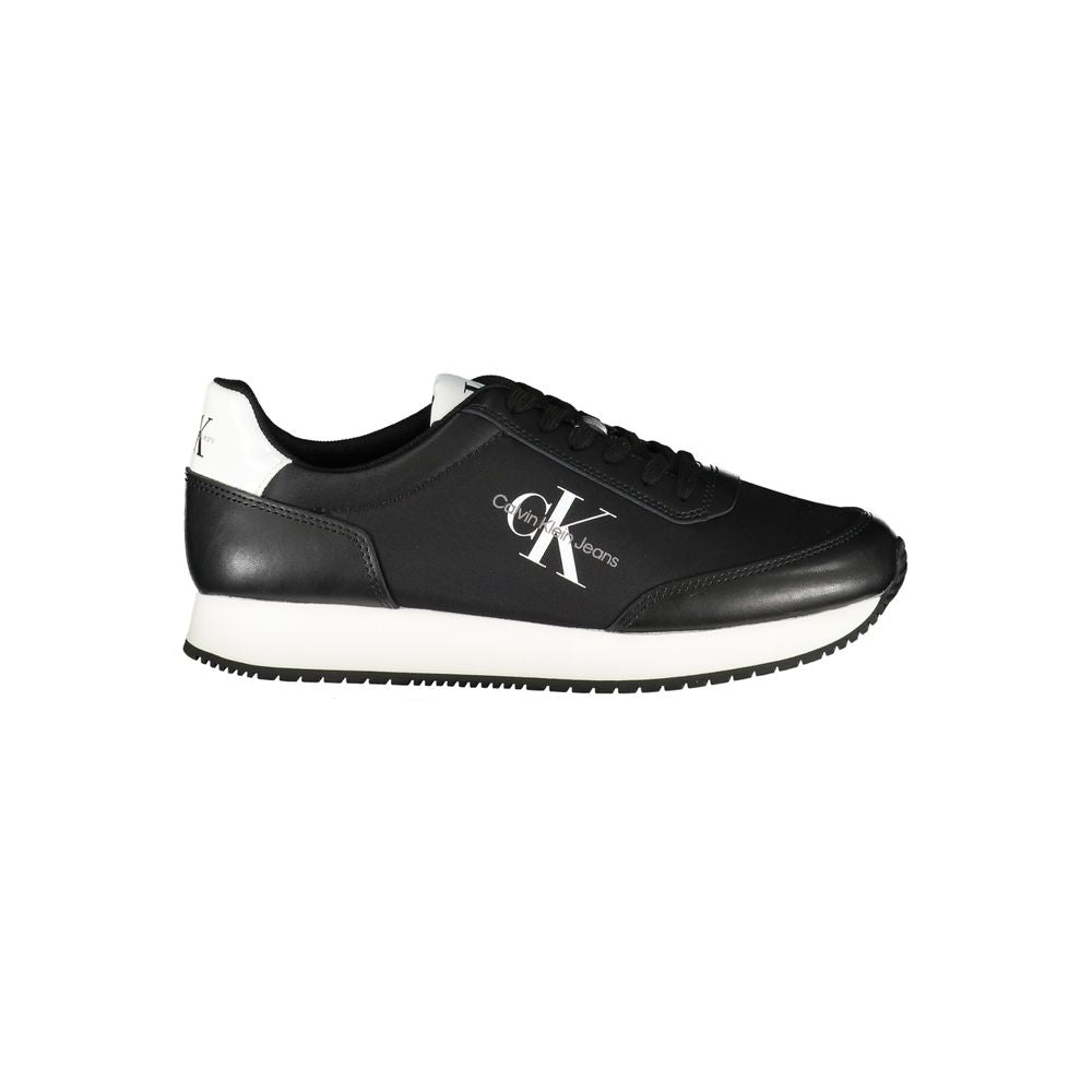 Calvin Klein Simple black lace-up sneakers with contrasting details