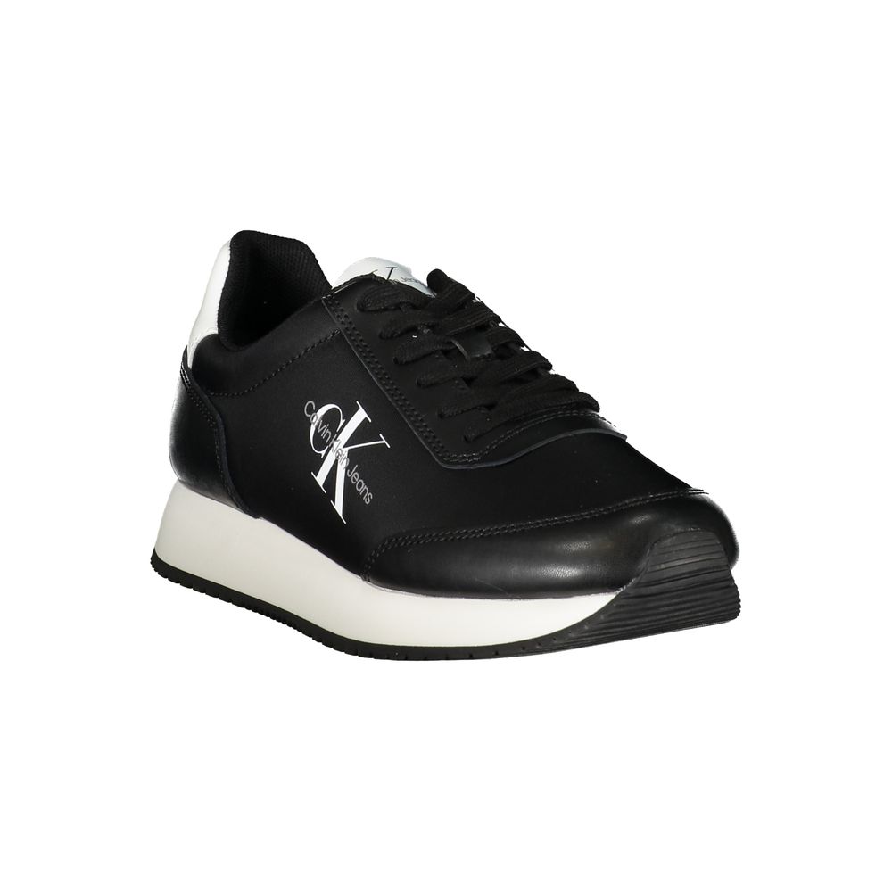 Calvin Klein Simple black lace-up sneakers with contrasting details