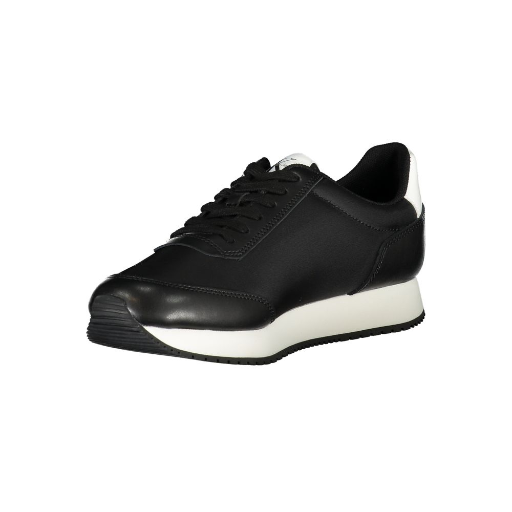 Calvin Klein Simple black lace-up sneakers with contrasting details