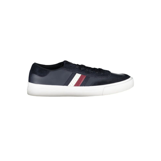 Tommy Hilfiger Plain blue lace-up sneakers with contrasting accents