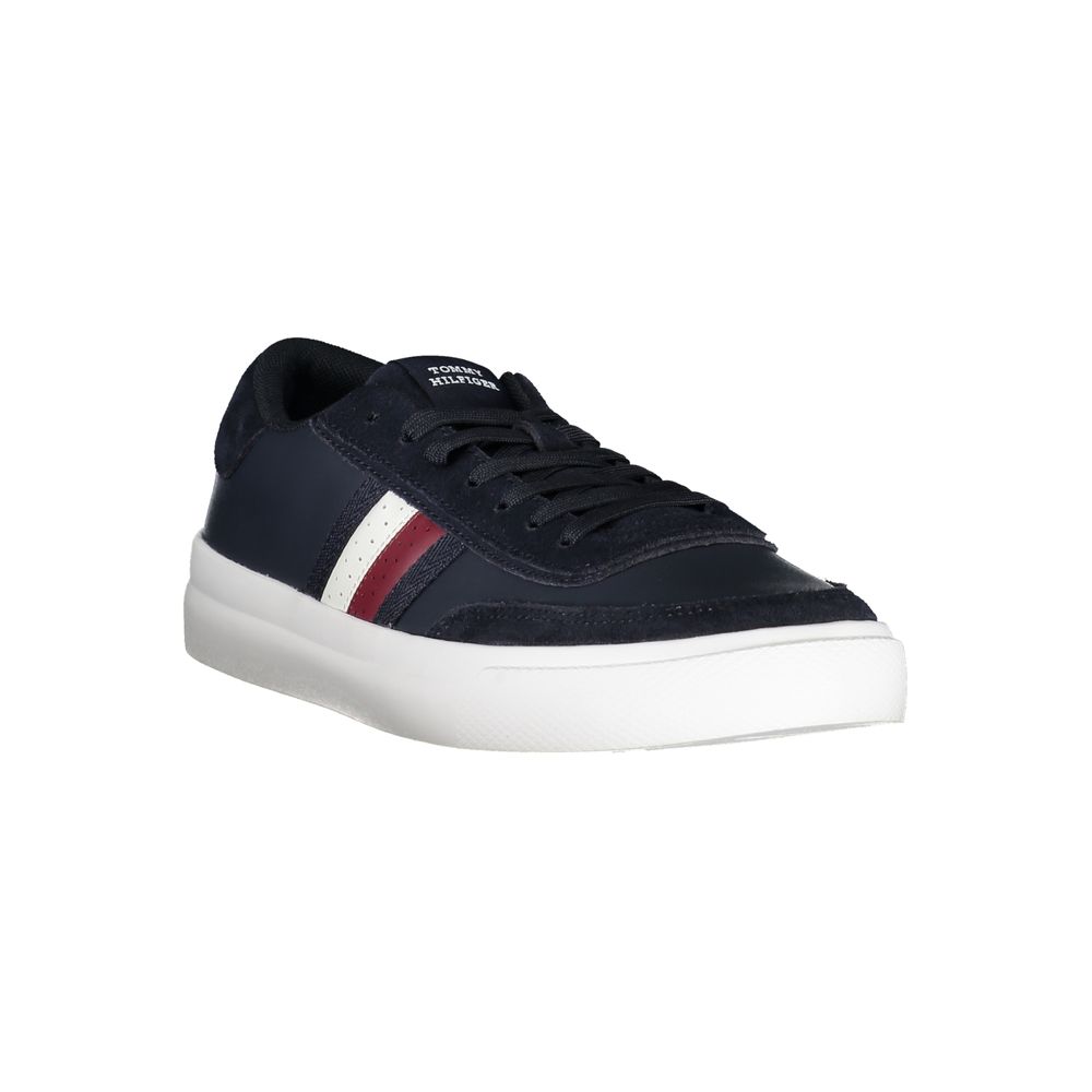 Tommy Hilfiger Plain blue lace-up sneakers with contrasting accents