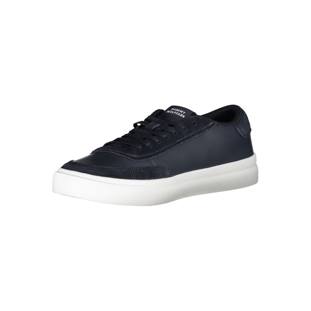 Tommy Hilfiger Plain blue lace-up sneakers with contrasting accents