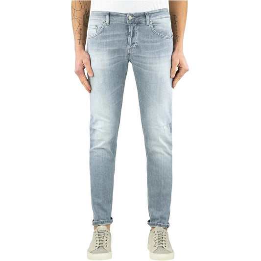 Dondup Schlichte graue Slim Fit Designer Jeans