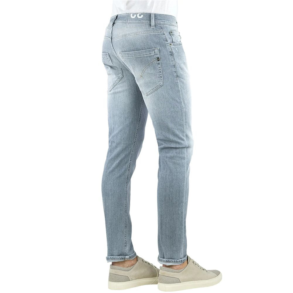 Dondup Schlichte graue Slim Fit Designer Jeans