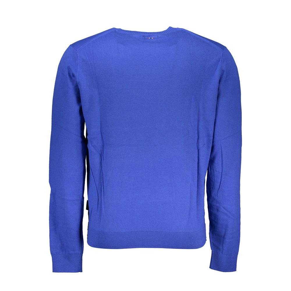 Napapijri Schicker blauer Pullover mit Rundhalsausschnitt und Stickerei