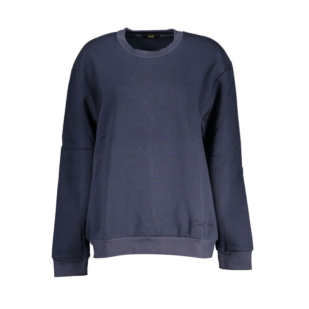 Cavalli Class Chic blue embroidered fleece sweatshirt