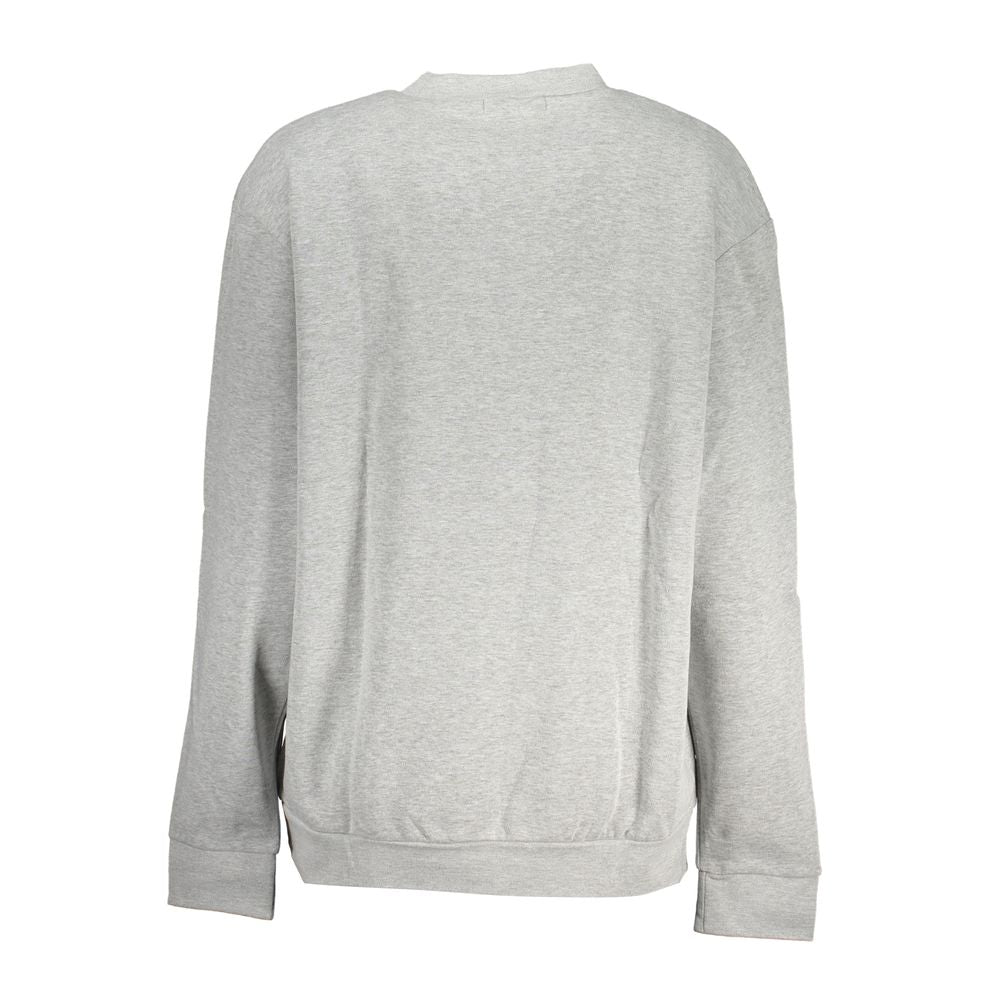 Cavalli Class Chic grey fleece sweatshirt with round neck