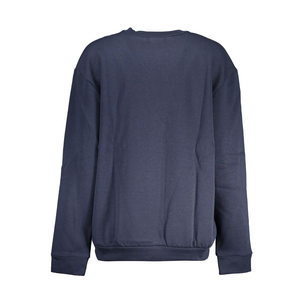 Cavalli Class Elegant blue fleece sweatshirt with round neck