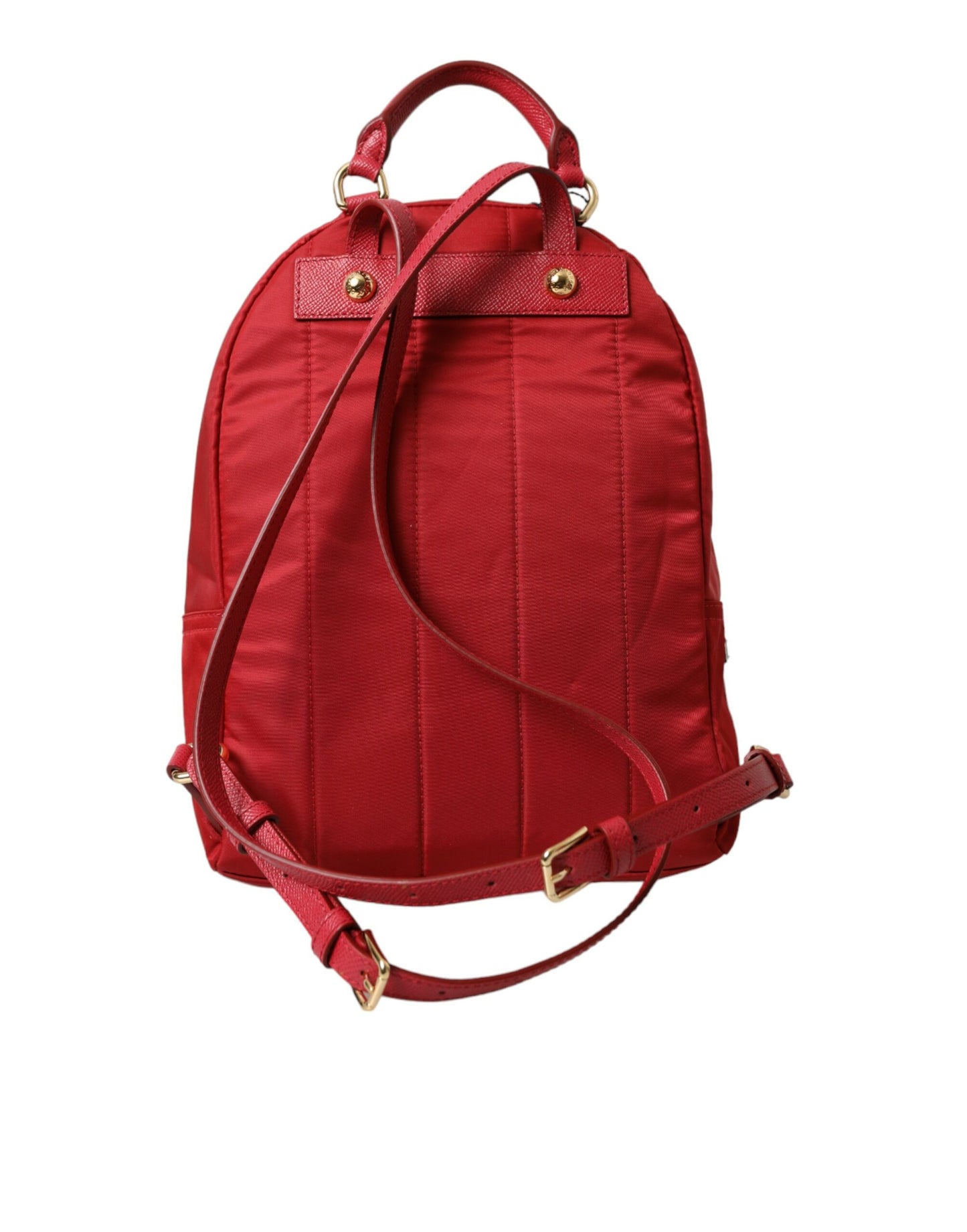 Dolce &amp; Gabbana Embellished Red Backpack with Gold Trim