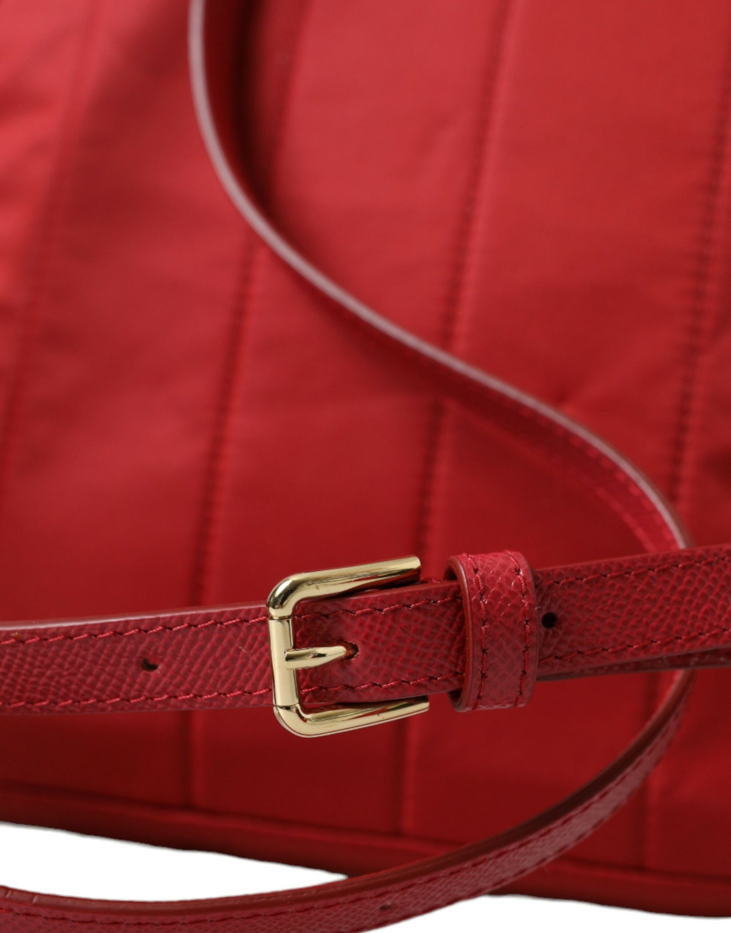 Dolce &amp; Gabbana Embellished Red Backpack with Gold Trim