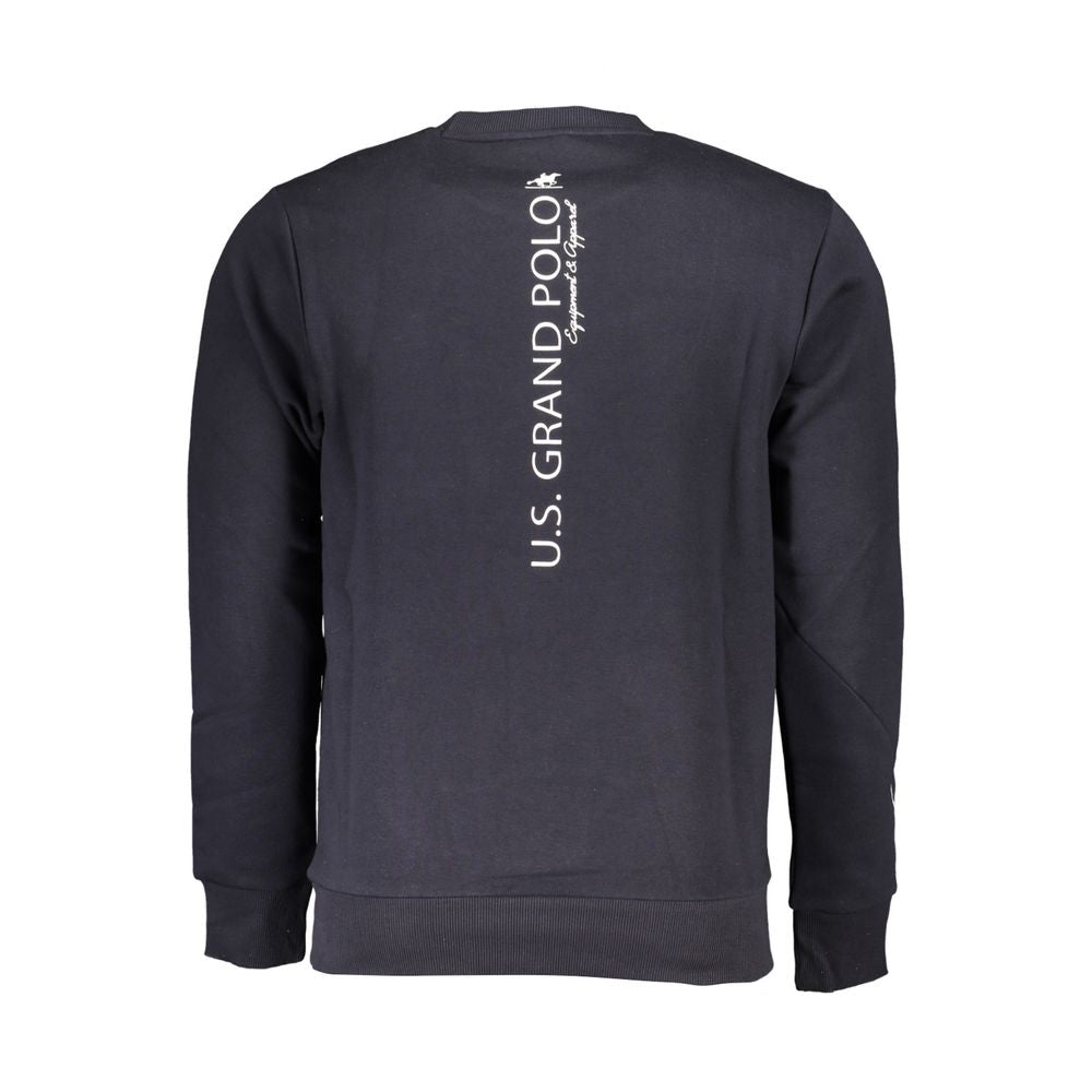 US Grand Polo Elegant Crew Neck Fleece Sweatshirt in Blue