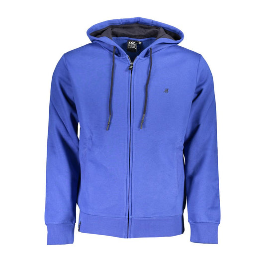 US Grand Polo Elegant Hooded Sweatshirt with Zipper in Blue