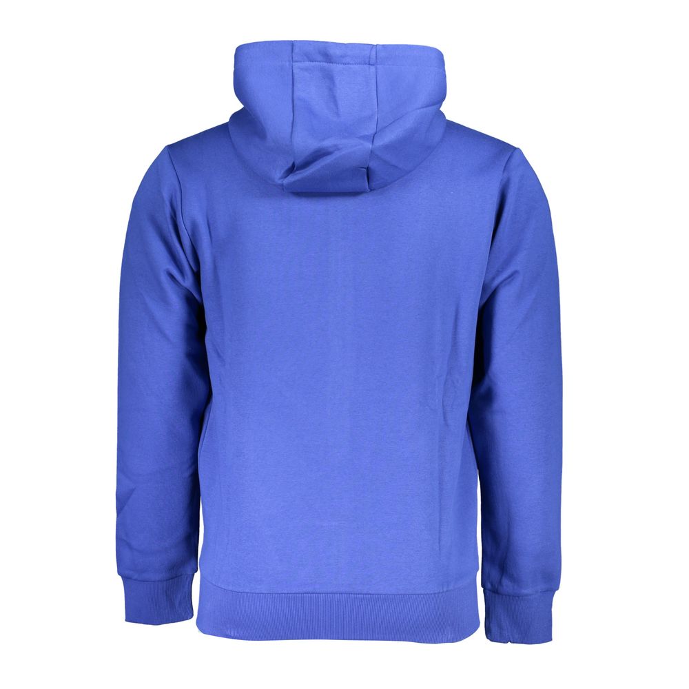 US Grand Polo Elegant Hooded Sweatshirt with Zipper in Blue