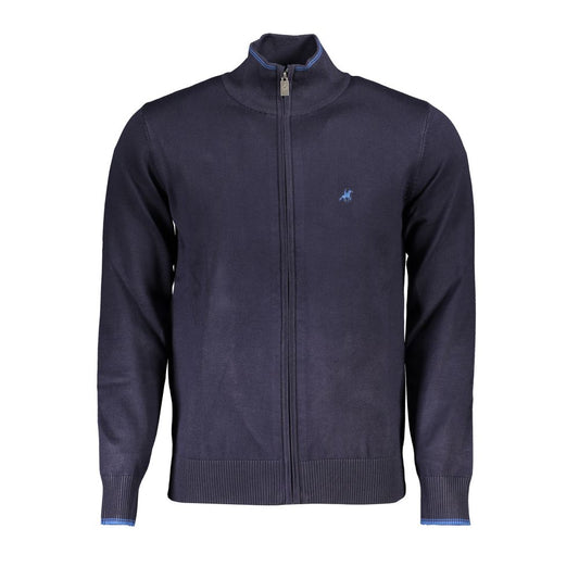 US Grand Polo Classic blue cardigan with zip and contrasting details