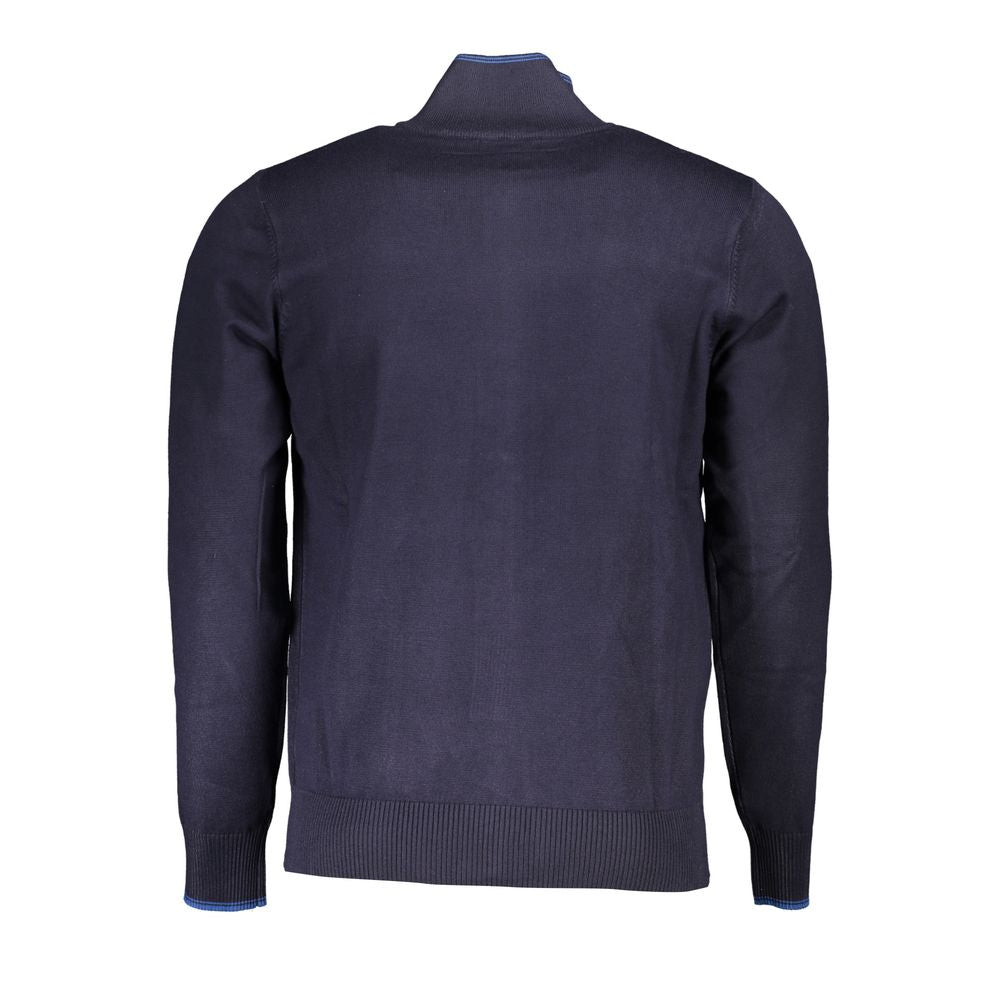 US Grand Polo Classic blue cardigan with zip and contrasting details