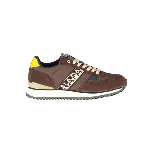 Napapijri Chic brown lace-up sneakers with contrasting detail