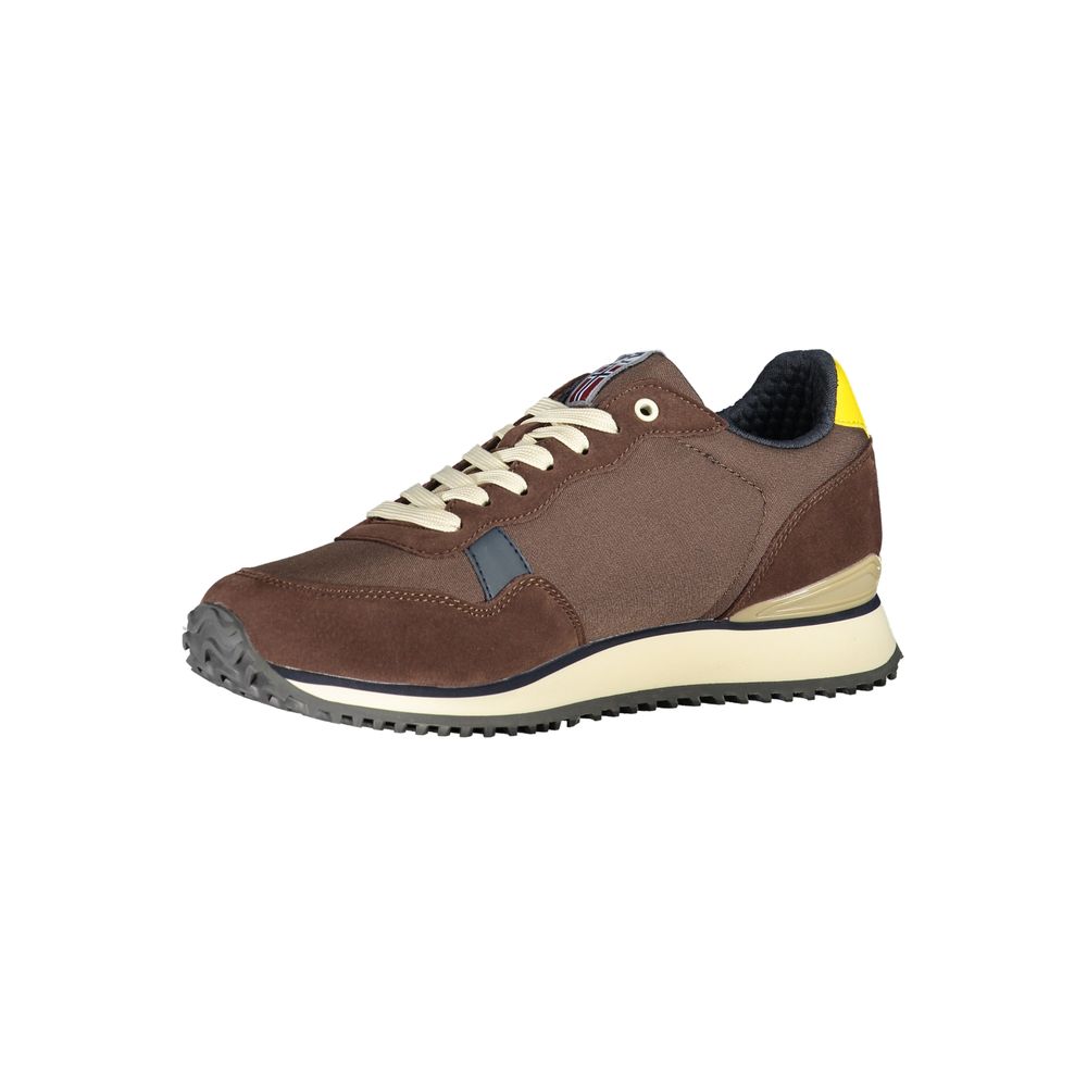 Napapijri Chic brown lace-up sneakers with contrasting detail