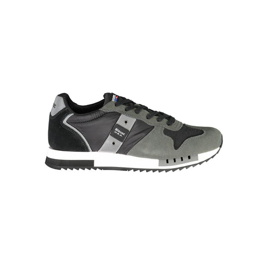 Blauer Classic Black Lace-Up Sports Sneakers