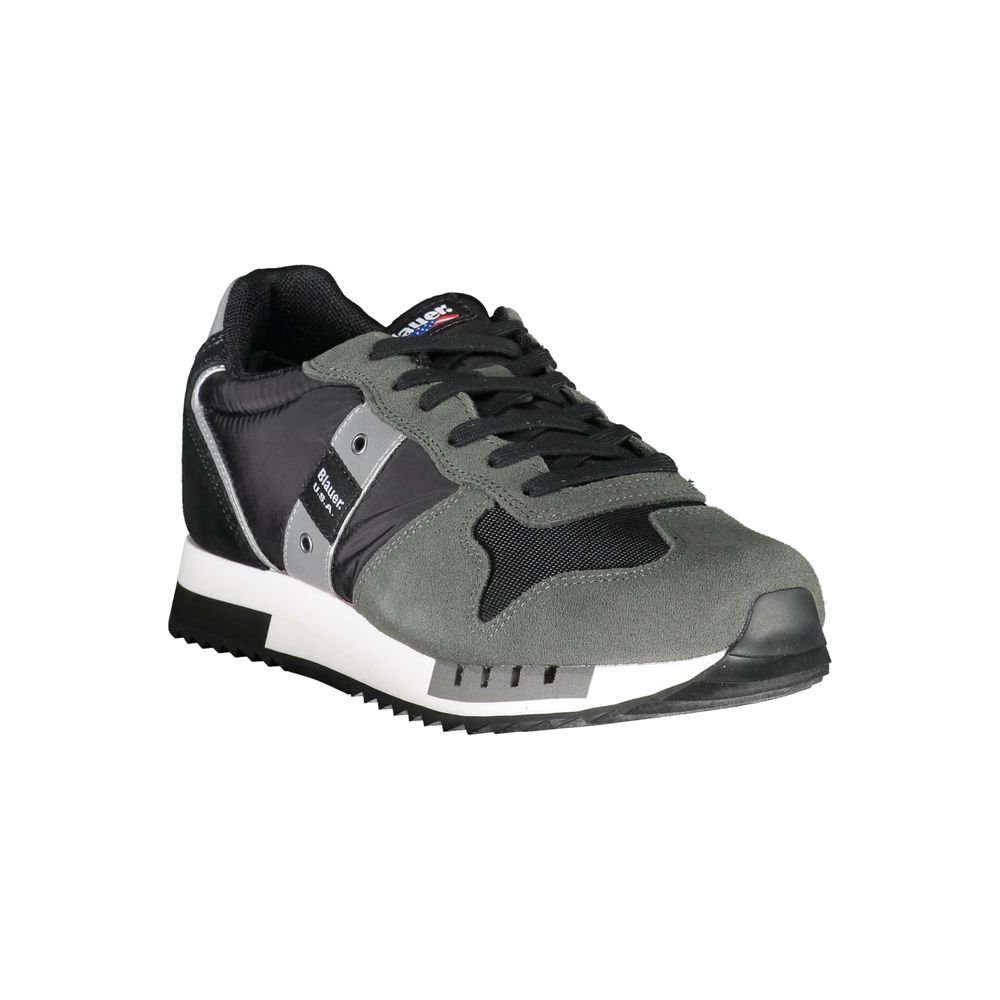 Blauer Classic Black Lace-Up Sports Sneakers