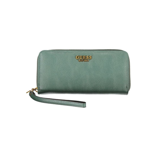 Guess Jeans Chic green polyethylene wallet with multiple compartments