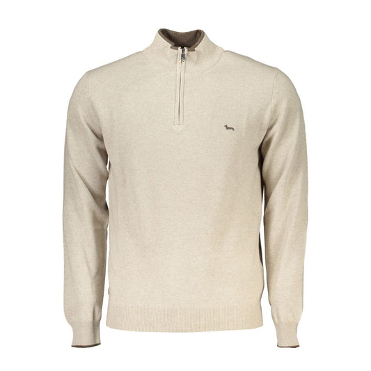 Harmont &amp; Blaine beige half-zip sweater with embroidery details