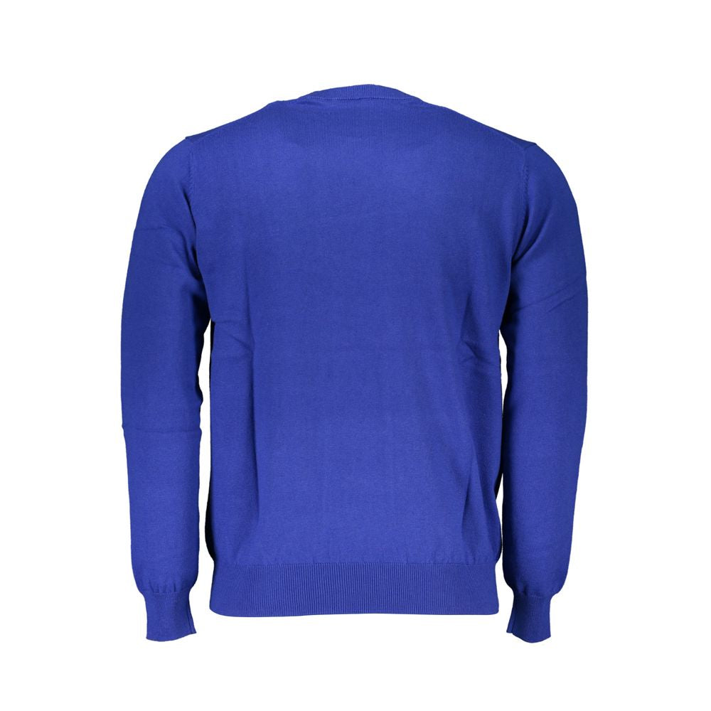 Harmont &amp; Blaine Chic blue crew neck sweater with embroidery