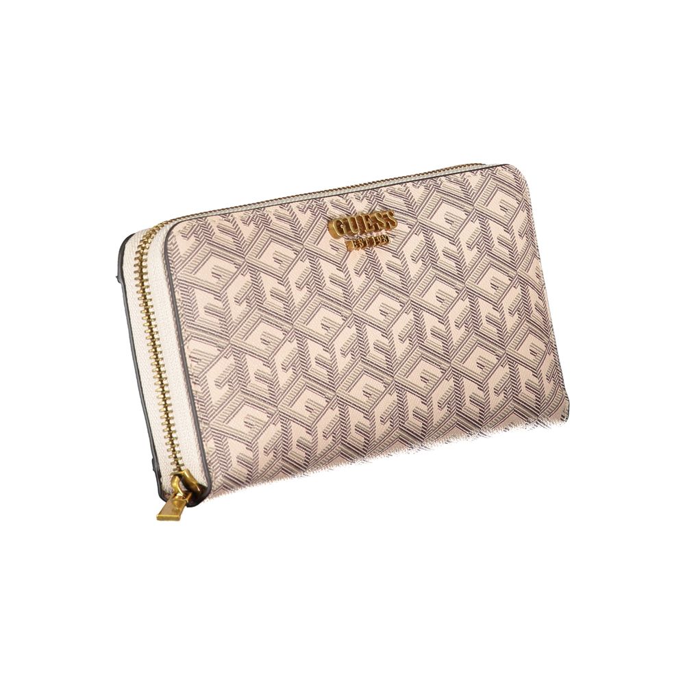 Guess Jeans Chic beige wallet with multiple compartments