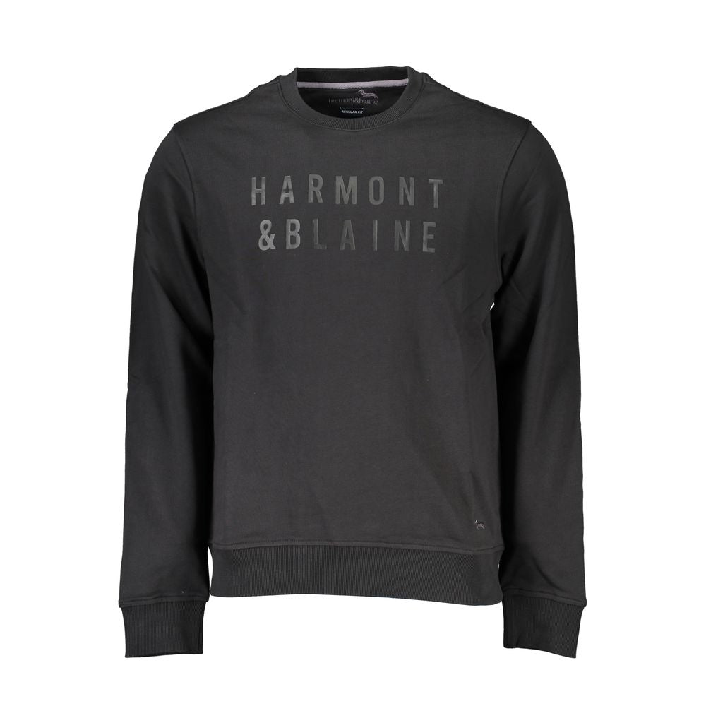 Harmont &amp; Blaine Long Sleeve Crew Neck Sweatshirt in Black