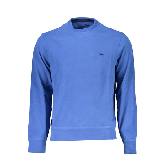 Harmont &amp; Blaine Blue Crew Neck Sweater with Embroidery