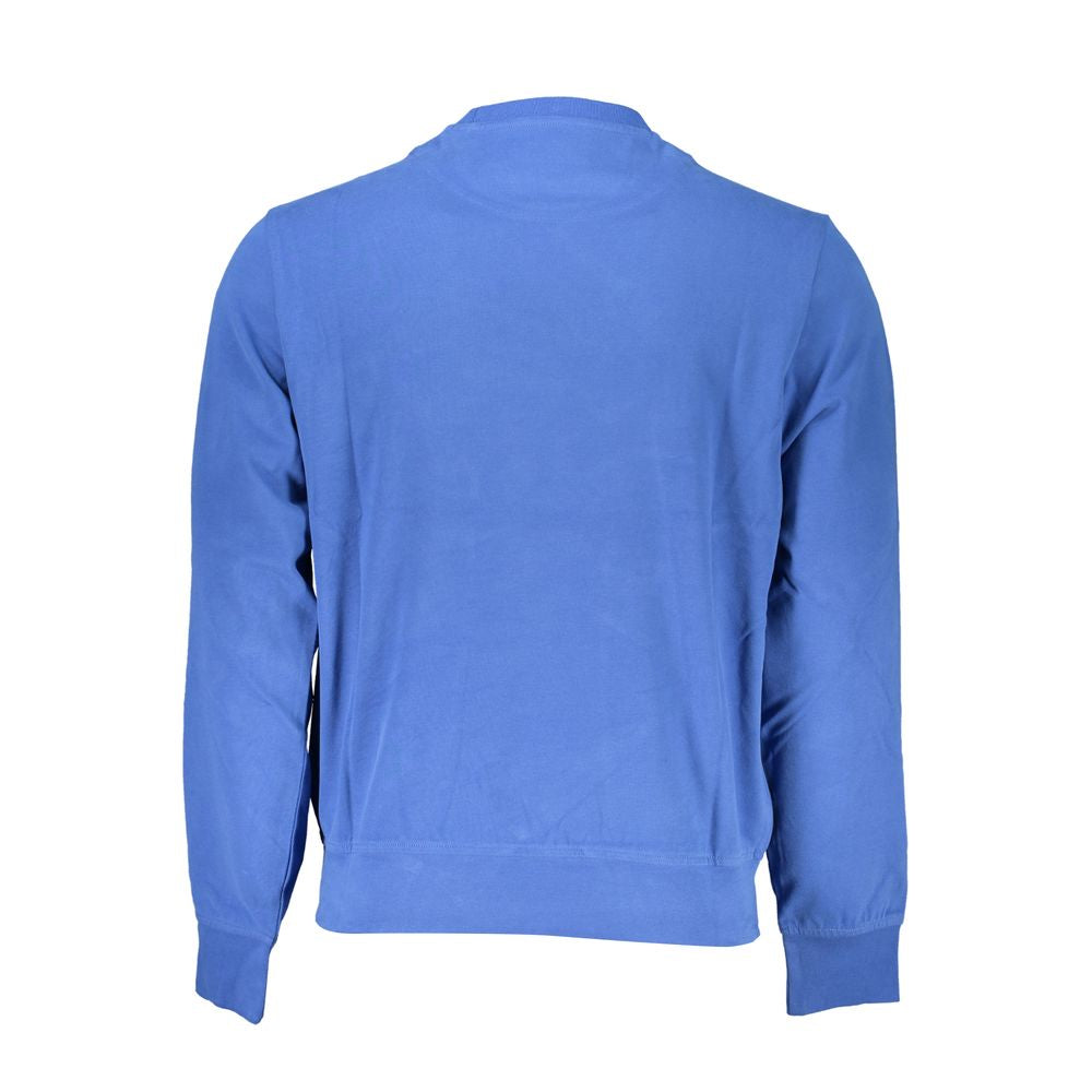 Harmont &amp; Blaine Blue Crew Neck Sweater with Embroidery